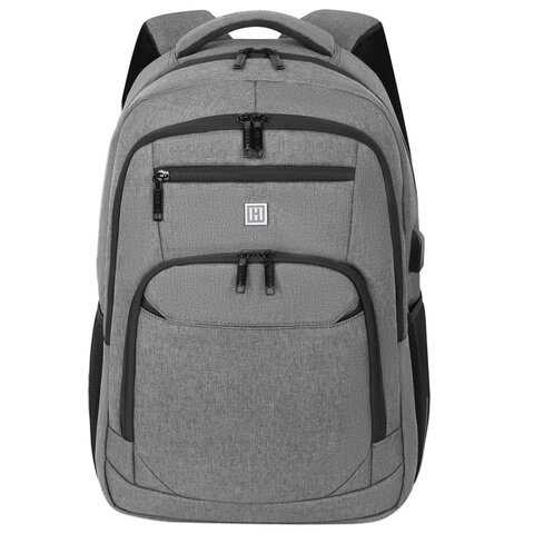 Рюкзак HEIKKI SECURE (ХЕЙКИ) универсальный, отделение для ноутбука, серый, 46×31x19 см