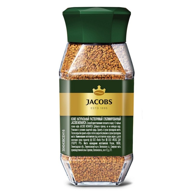 Кофе растворимый JACOBS MONARCH, 47.5 г, стеклянная банка