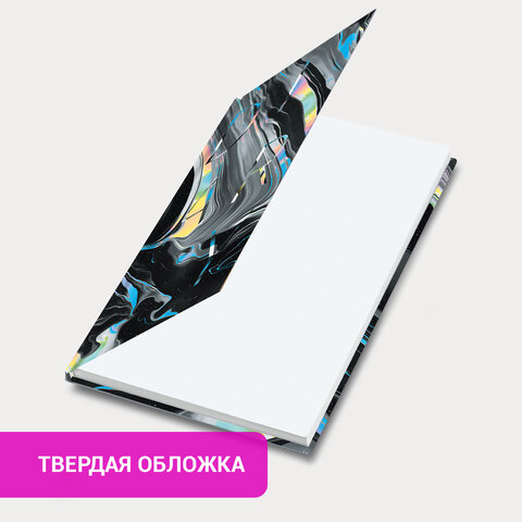 Ежедневник недатированный с резинкой А5 145×203 мм, BRAUBERG, твердый, 128 л., «Waves»