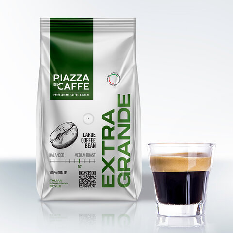 Кофе в зернах PIAZZA DEL CAFFE «Extra Grande», 800 г