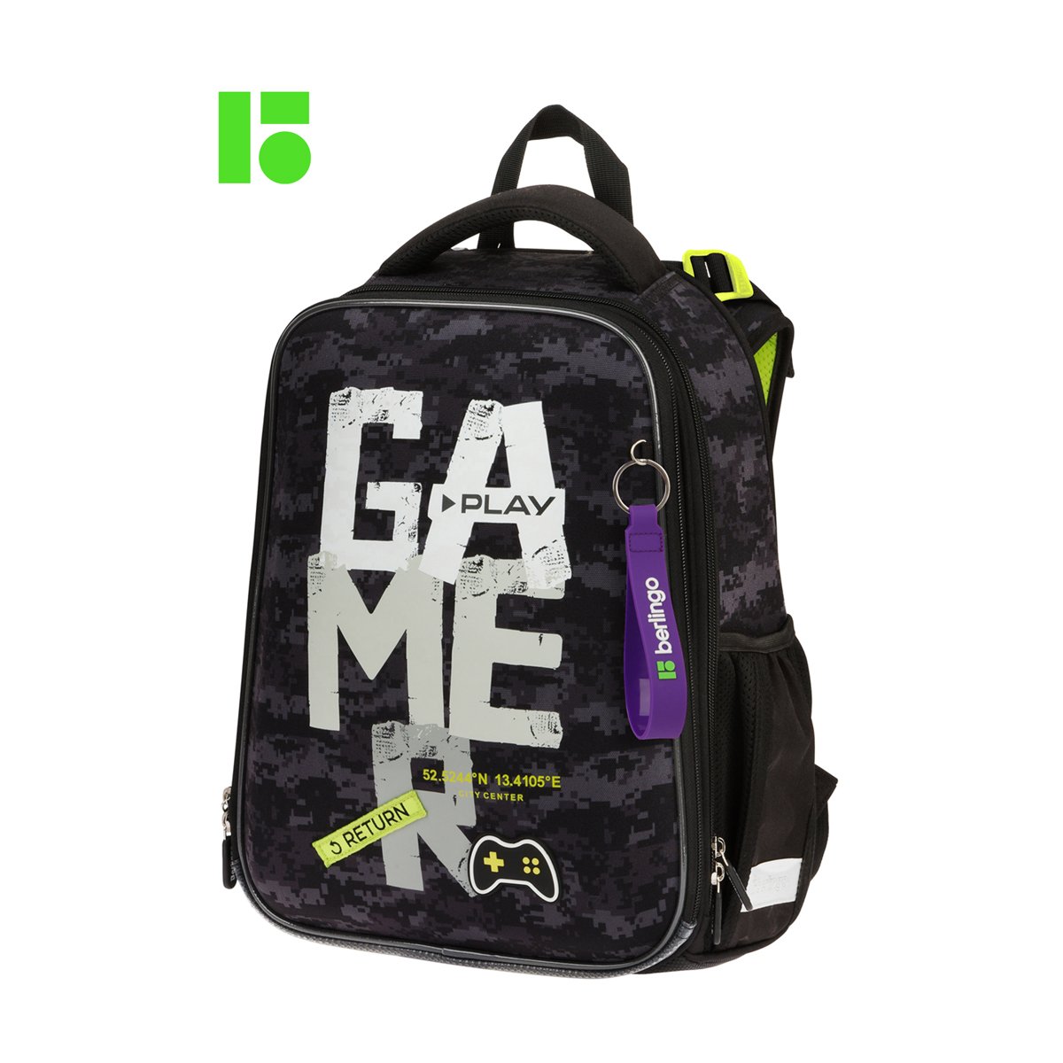 Ранец Berlingo Expert «Play the game» 37×28×16см, 2 отделения, 2 кармана, анатомическая спинка