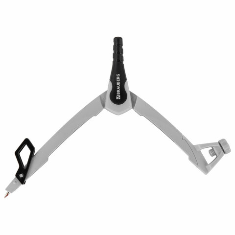 Готовальня BRAUBERG ULTRA, 4 предмета: циркуль 135 мм, запасные грифели, насадка, графитовый цвет