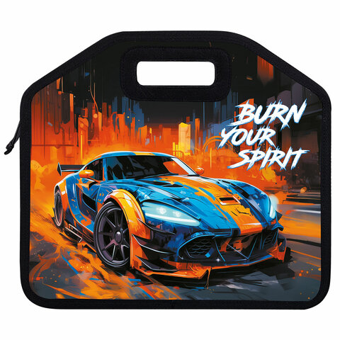 Папка-сумка ЮНЛАНДИЯ, 1 отделение, фетровые ручки, 34×30х11 см, Race car