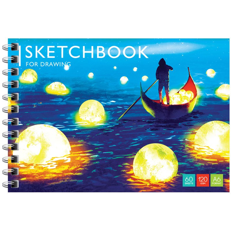 Скетчбук-блокнот 60л., А6 ArtSpace «Bright world», на гребне, 120г/м2
