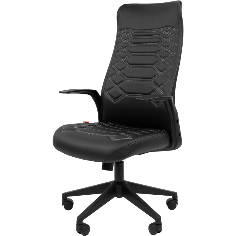 Кресло VT_EChair-673 TPU кож. зам черный пластик