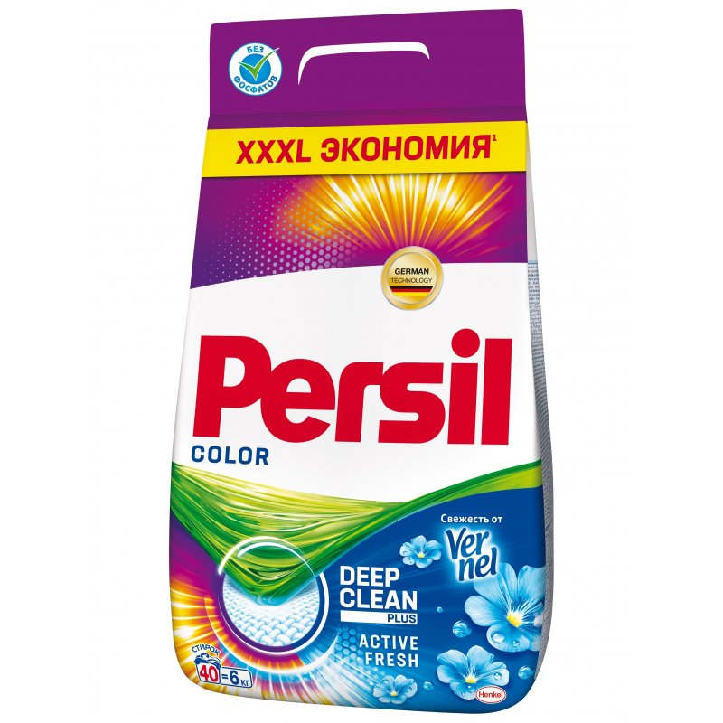 превью Порошок для машинной стирки Persil Color «Свежесть от Vernel», для цветного белья, 6кг