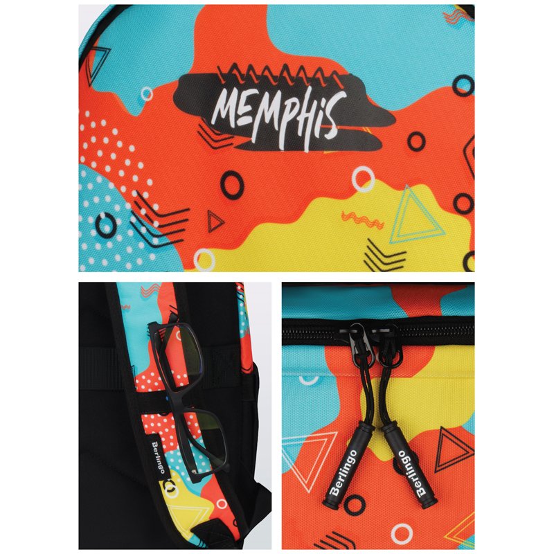 Рюкзак Berlingo Casual «Memphis» 39.5×27×13см, 1 отделение, 3 кармана, уплотненная спинка