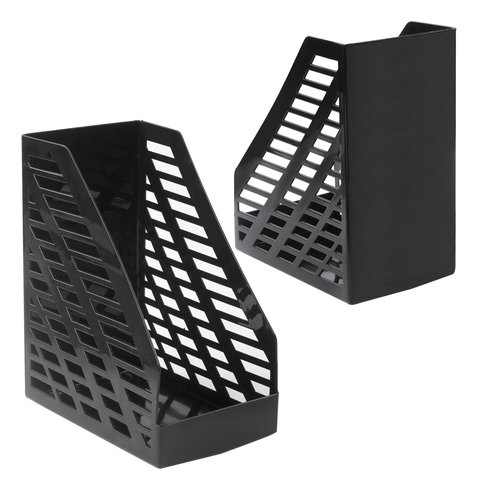 Лоток вертикальный для бумаг BRAUBERG «MAXI-plus» (250×160×300 мм), сетчатый, черный
