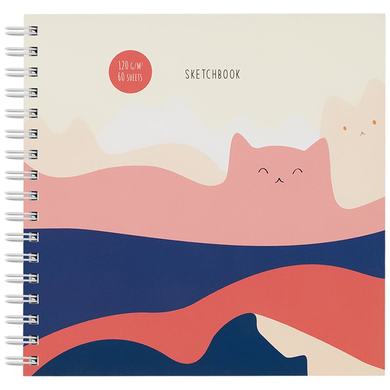 Скетчбук 60л. 150×150 на гребне MESHU «Mountcats», 120 г/м2
