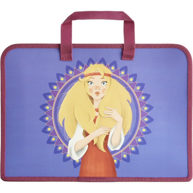 Папка для тетрадей КОМУС Три богатыря Аленушка, А4, молн, руч, пласт,75, ПТ 14-4