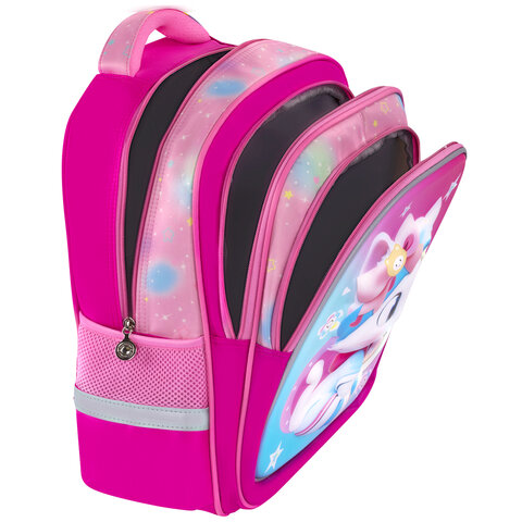 Рюкзак BRAUBERG KIDS FLOSSY, 2 отделения, 3 кармана, «Sweet Kitten», 3D-панель, 40×28х18 см