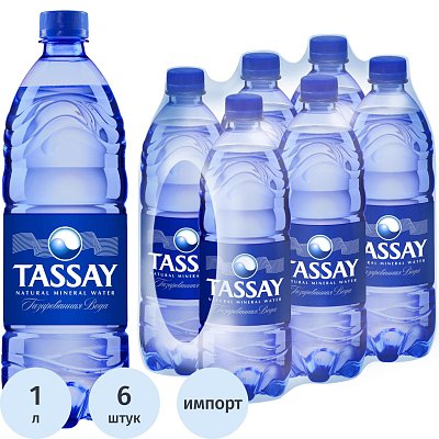 Вода питьевая TASSAY миниральная газ ПЭТ 1л