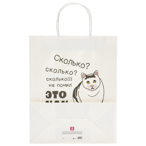 Пакет подарочный (1 штука) 26×13х32 см (L) «Сколько», крафт, ЗОЛОТАЯ СКАЗКА