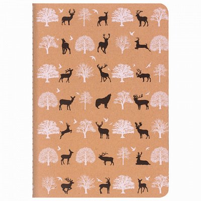 Тетрадь 40 л. в клетку обложка КРАФТ, бежевая бумага 70 г/м2, сшивка, А5 (147×210 мм), NATURE, BRAUBERG