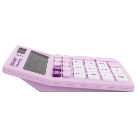 Калькулятор настольный BRAUBERG ULTRA PASTEL-08-PR, КОМПАКТНЫЙ (154×115 мм), 8 разрядов, двойное питание, СИРЕНЕВЫЙ