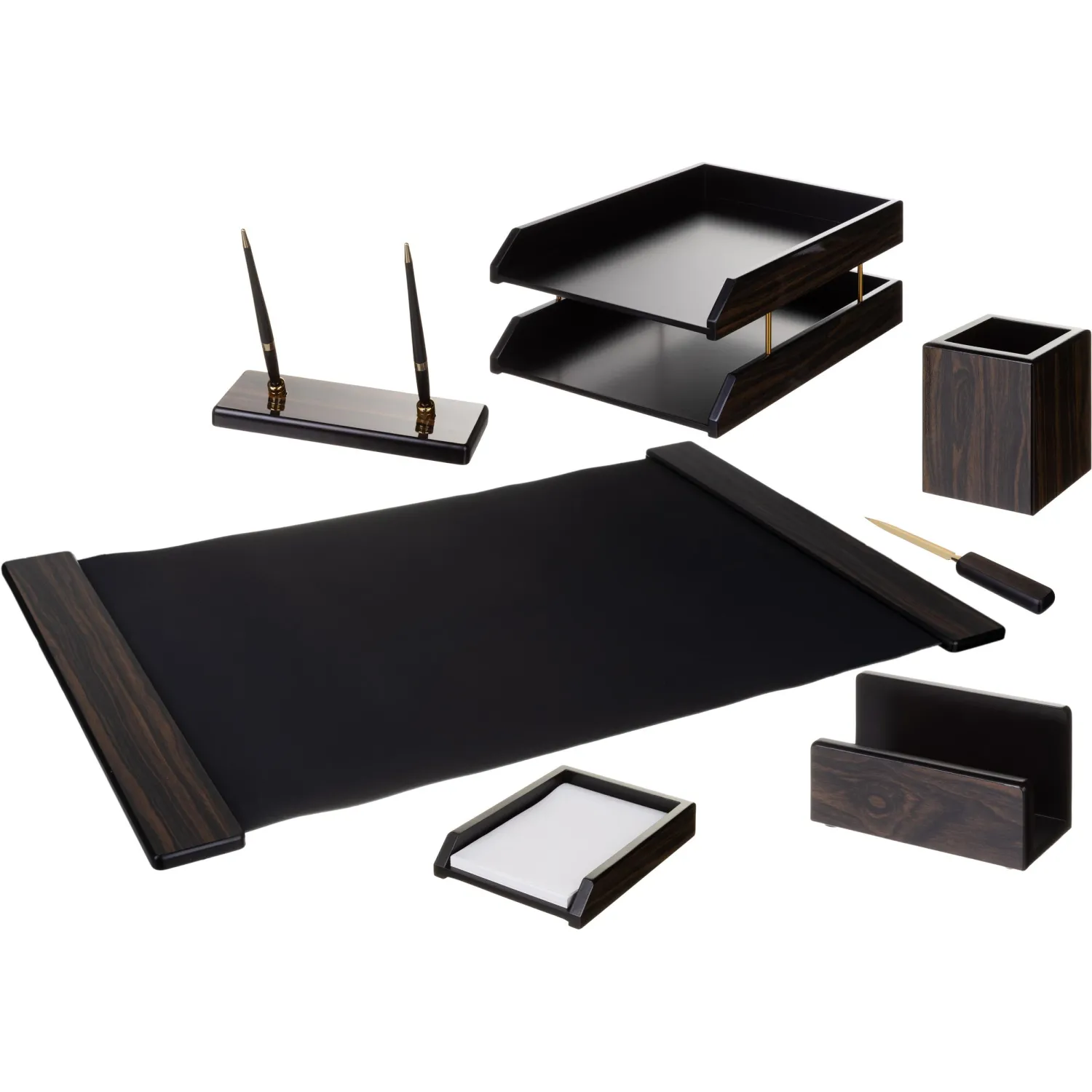 Набор настольный MDF 7FE-5A МДФ деревянный чёрное дерево (7 предметов)