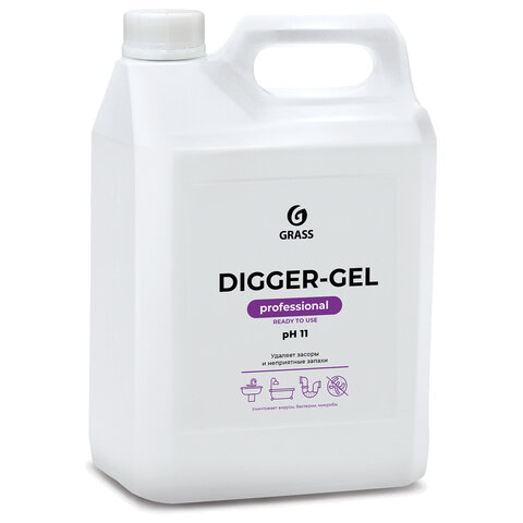 превью Средство для прочистки канализационных труб 5.3 кг GRASS DIGGER-GEL, гель, щелочное