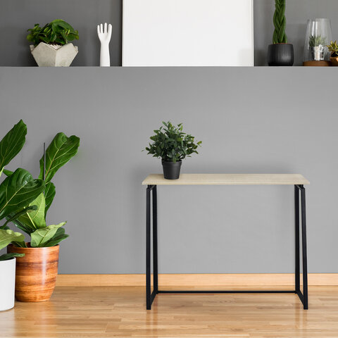 Стол на металлокаркасе BRABIX «LOFT CD-001», 800×440х740 мм, складной, цвет дуб натуральный