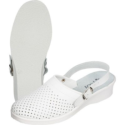 Сабо женские Алми Эмануэла ПВХ из натуральной кожи белые размер 39