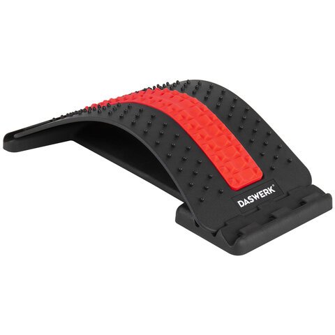 Массажер для спины/мостик для растяжки PREMIUM, 3 уровня нагрузки, красная вставка, DASWERK