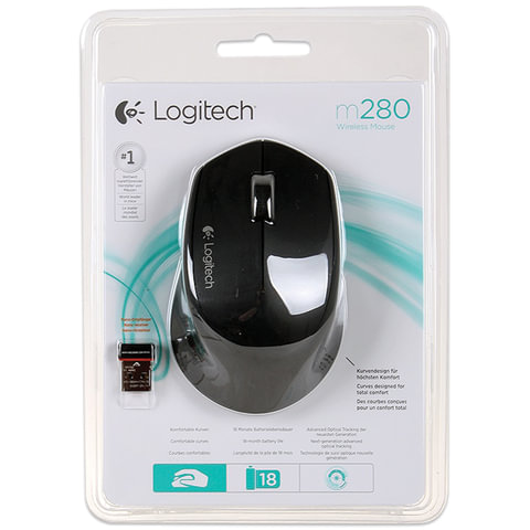 Мышь компьютерная Logitech Wireless Mouse M280 Black (910-004291)
