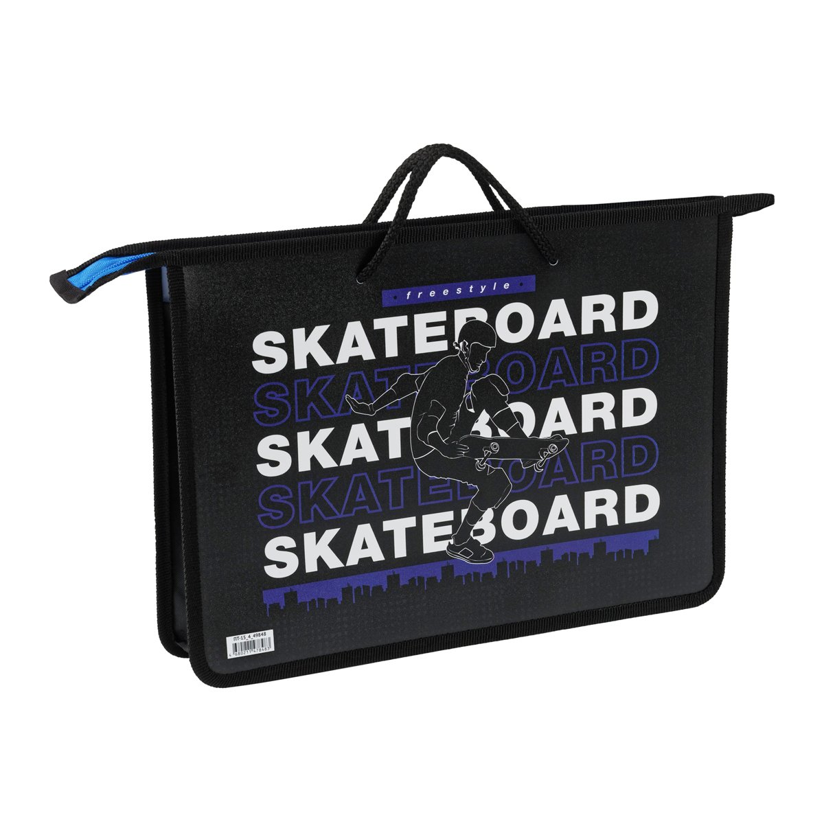 превью Папка с ручками А4 ArtSpace «Skateboard», пластик, на молнии, 75мм
