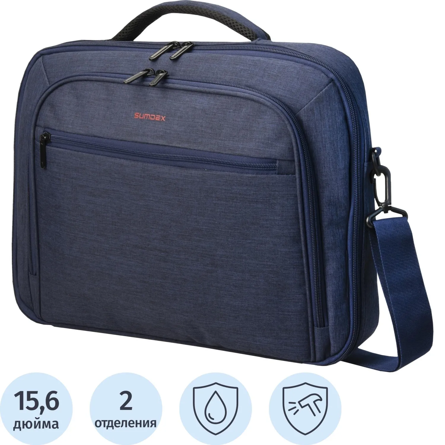 превью Сумка для ноутбука 15.6" Sumdex синяя (PON-351BU)