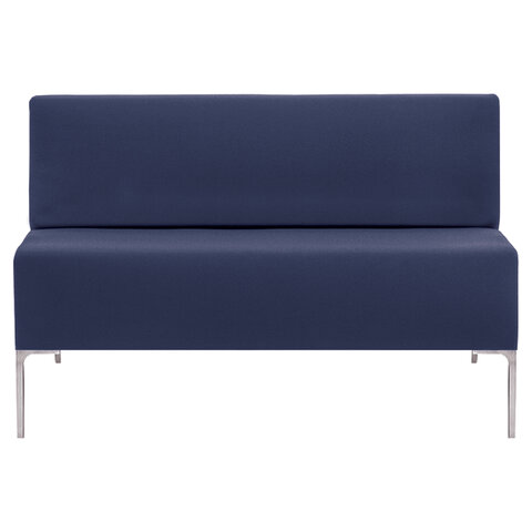 Диван мягкий двухместный «Хост» М-431200×620х780 ммбез подлокотниковэкокожатемно-синий