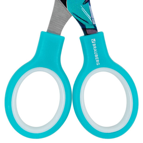 Ножницы 130 мм, мятные, с цветной печатью «Аниме», BRAUBERG ANIME