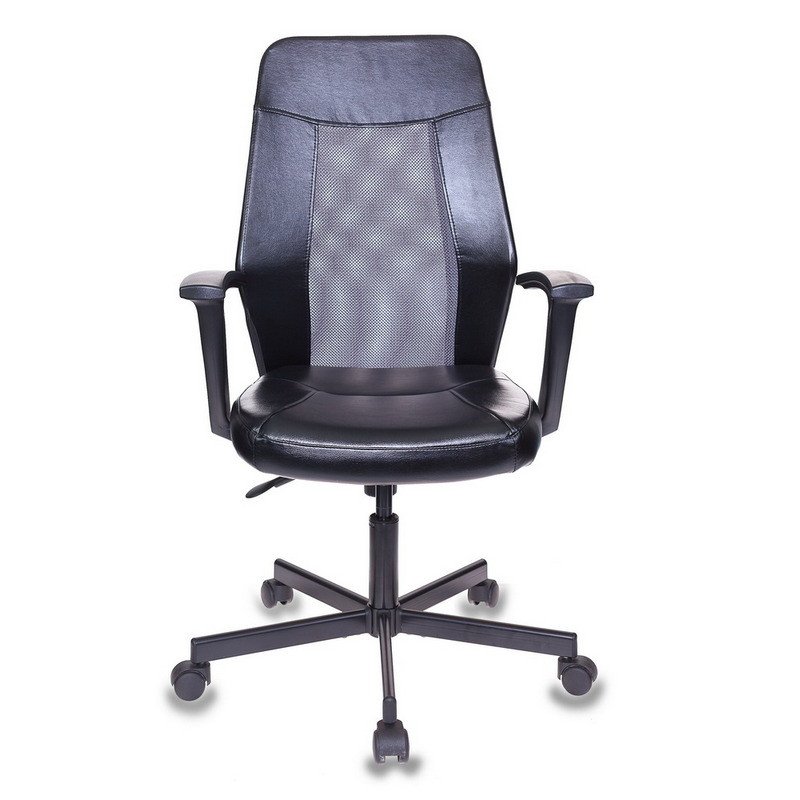 Кресло офисное Easy Chair 225 PTW черное/серое (искусственная кожа/сетка/метал)
