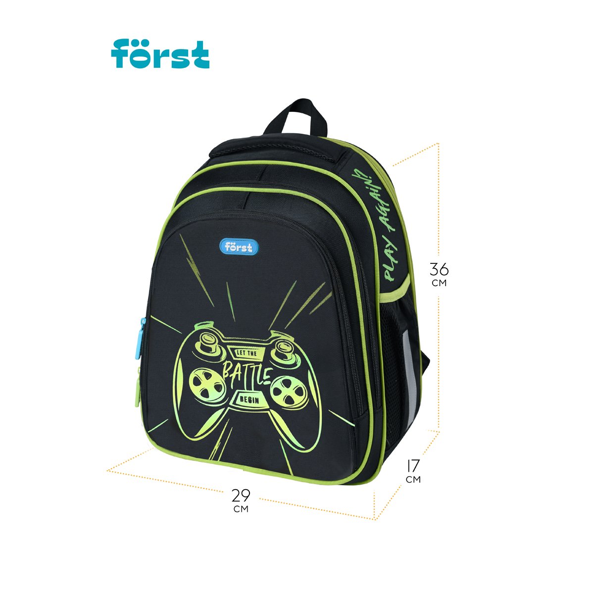Ранец Först F-BASE «Battle» 36×29×17 см, 3 отделения, 2 кармана, анатомическая спинка