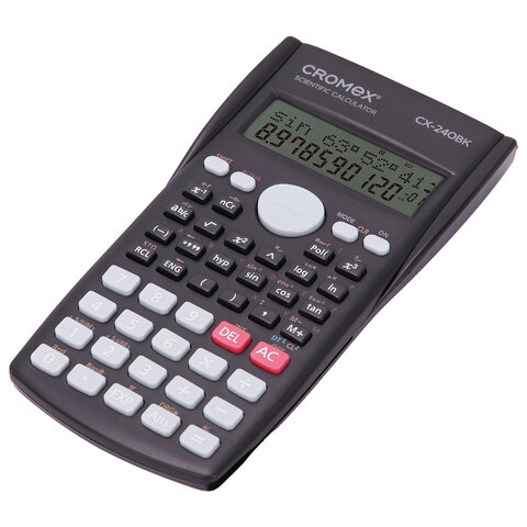 Калькулятор инженерный CROMEX (КРОМЕКС) СX-240BK (155×80 мм), 240 функций, 10+2 разрядов, черный, 273832