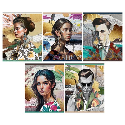 Тетрадь 48л., А5, клетка Greenwich Line «Fashion», матовая ламинация, тиснение фольгой, выб. лак, 70г/м2