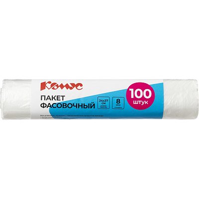 Пакет фасовочный ПНД 24×37 8 мкм, Комус, 100 шт/уп