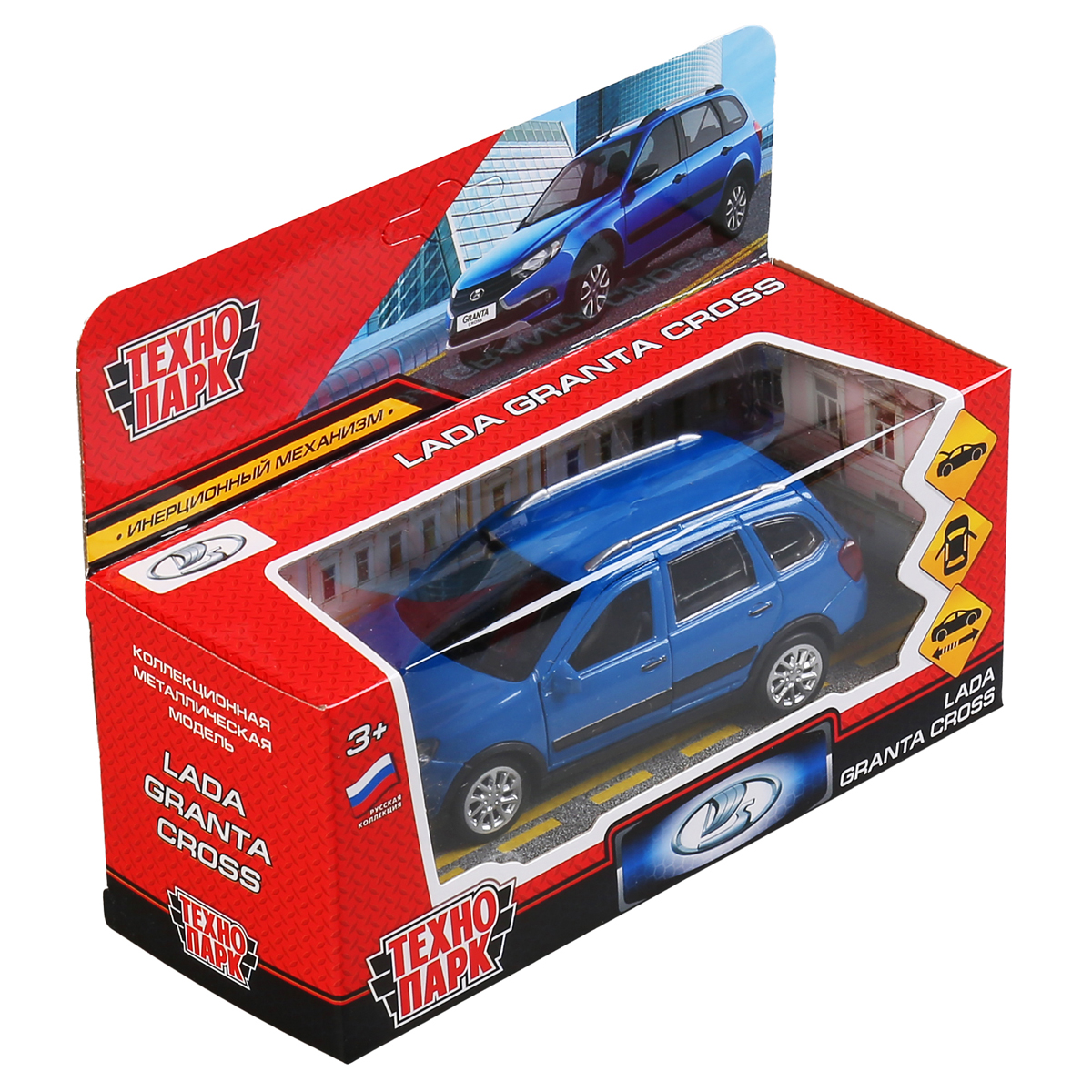 Машина игрушечная Технопарк «Lada Granta Cross», LADA, металл., 12см, синий, инерционная, с подвижными элементами