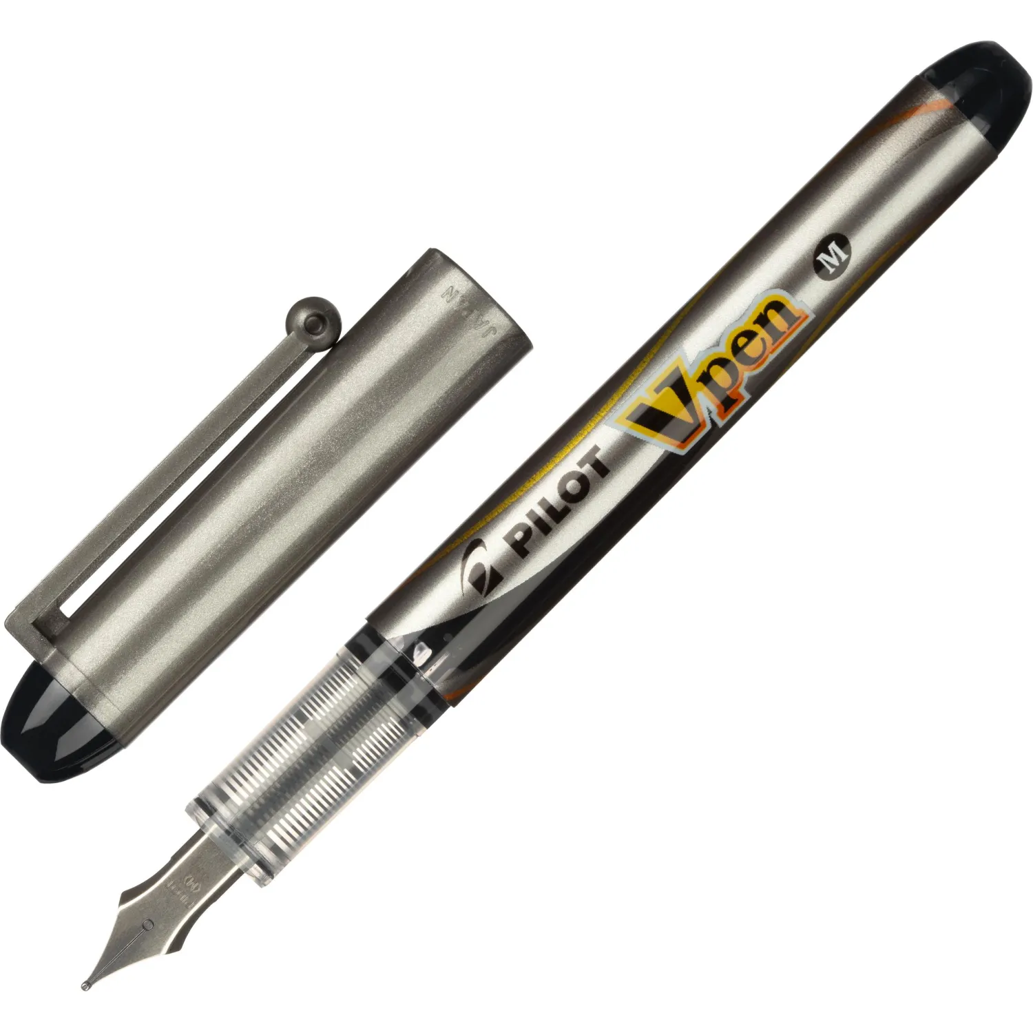 Ручка перьевая одноразовая Pilot SVP-4M V-Pen цвет чернил черный цветкорпуса серый