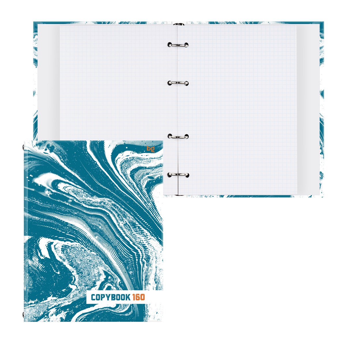 Тетрадь на кольцах А5, 160л., BG «Fluid art», глянцевая ламинация