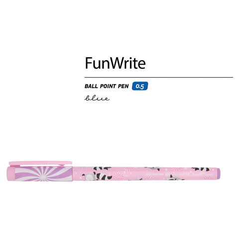 Ручка шариковая BRUNO VISCONTI FunWrite, СИНЯЯ, «Lolipop. Енотики», узел 0.5 мм, линия письма 0.38 мм