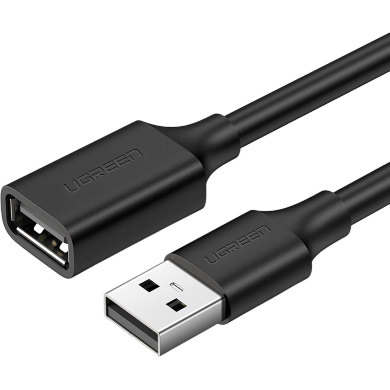 превью Кабель UGREEN US103 (10316) USB 2.0 A Male to A Female Cable.2м черный