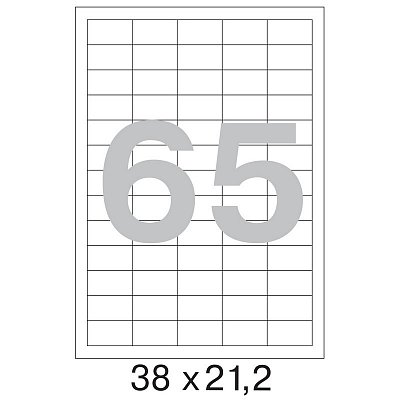 Этикетки самоклеящиеся Office Label белые 38×21.2 мм (65 штук на листе А4, 100 листов в упаковке)