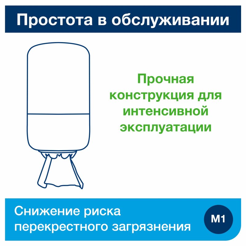 Диспенсер для рулонных полотенец с центральной вытяжкой Tork Elevation Mini M1 пластиковый черный (код производителя 558008)