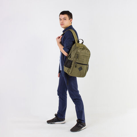 Рюкзак BRAUBERG DYNAMIC универсальный, эргономичный, хаки, 43×30х13 см