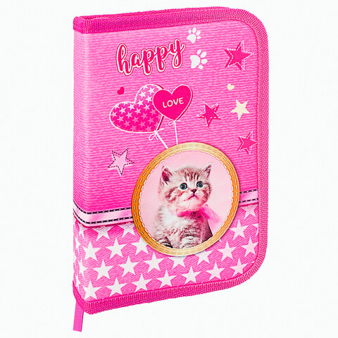 превью Пенал BRAUBERG1 отделение1 откидная планкаполиэстер21×14 см«Happy kitten»270308