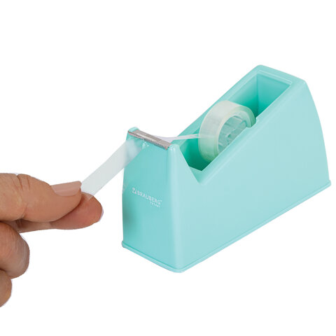 Диспенсер для клейкой ленты шириной до 26 мм, МЯТНЫЙ (лента в подарок! ), утяжеленный большой, BRAUBERG