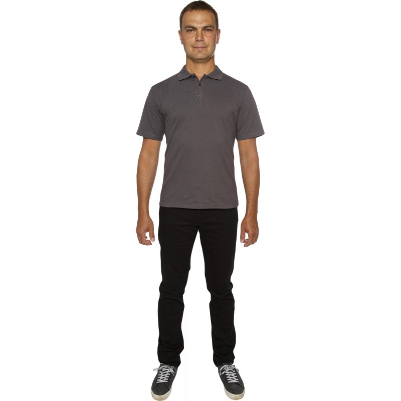 Рубашка поло мужская серая с короткими рукавами (размер S, 220 г/кв. м ...