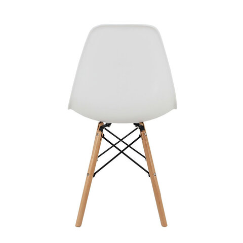Стулья BRABIX «Eames CF-010», КОМПЛЕКТ 4 шт., пластик белый, опоры дерево/металл, 532630