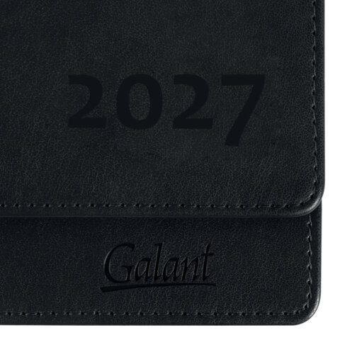 Планинг датированный 2027, 305×140 мм, GALANT «Ritter», под кожу, черный