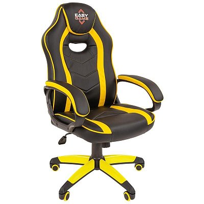 Кресло игровое Easy Chair 687 TPU желтое/черное (экокожа, пластик)