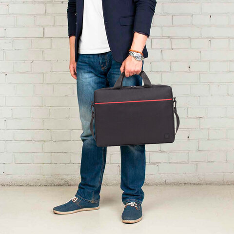 Сумка-портфель BRAUBERG «Practical» с отделением для ноутбука 15.6", черная, 29×40х7 см