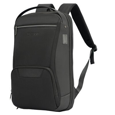 Рюкзак HEIKKI HIGH TECH (ХЕЙКИ) с отделением для ноутбука, USB-порт, черный, 46×30x10 см